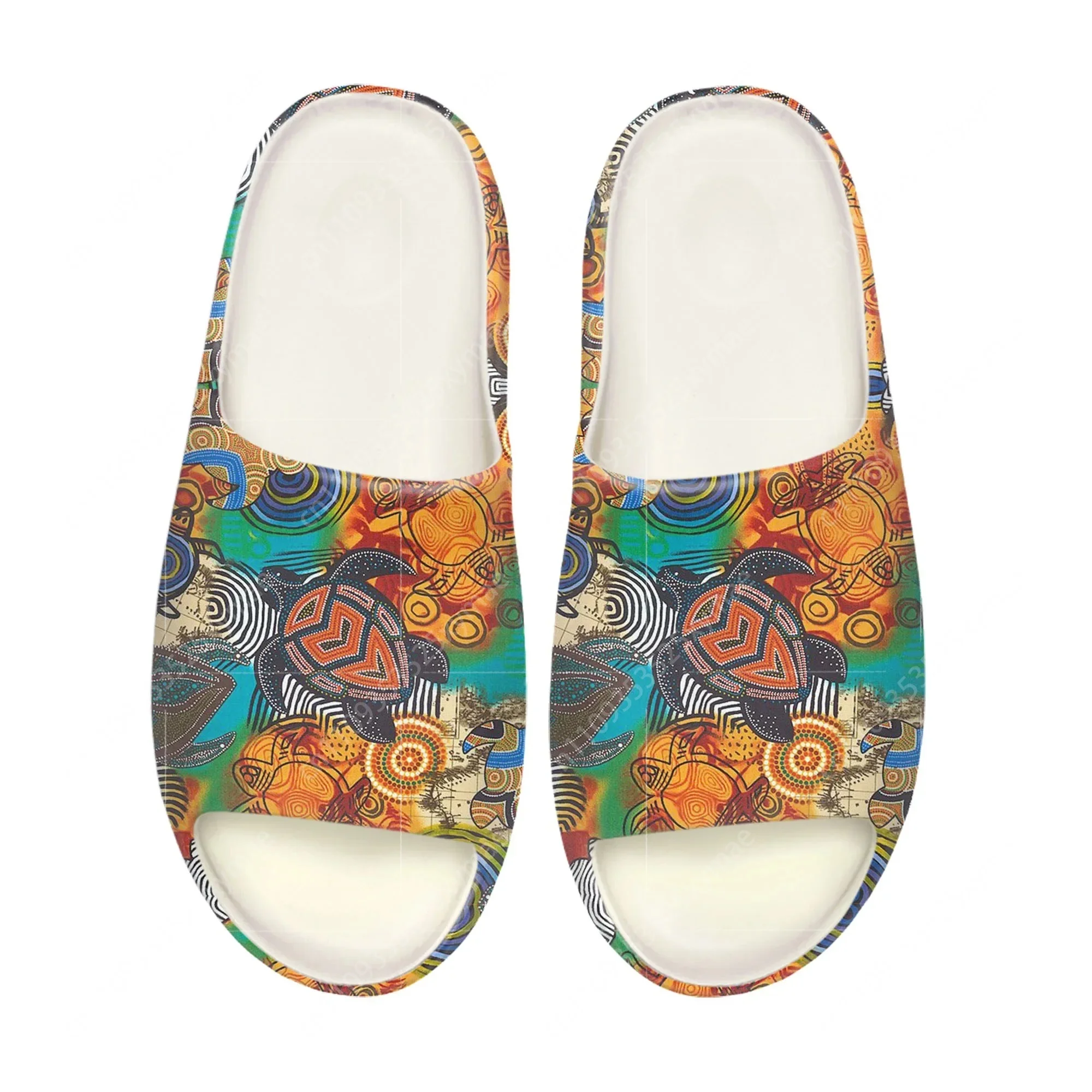 Mens Fashion Australia - Sandal Pantai Desain Kura-Kura Aborigin Australia,