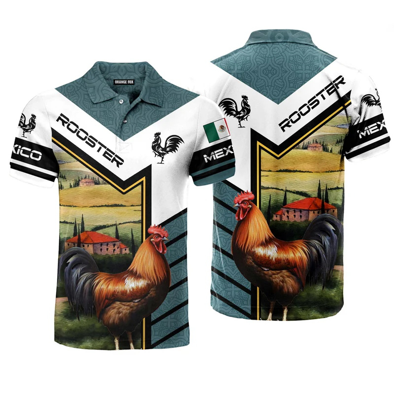 Mens Fashion Mexico - Kaus Polo bendera Meksiko motif 3D