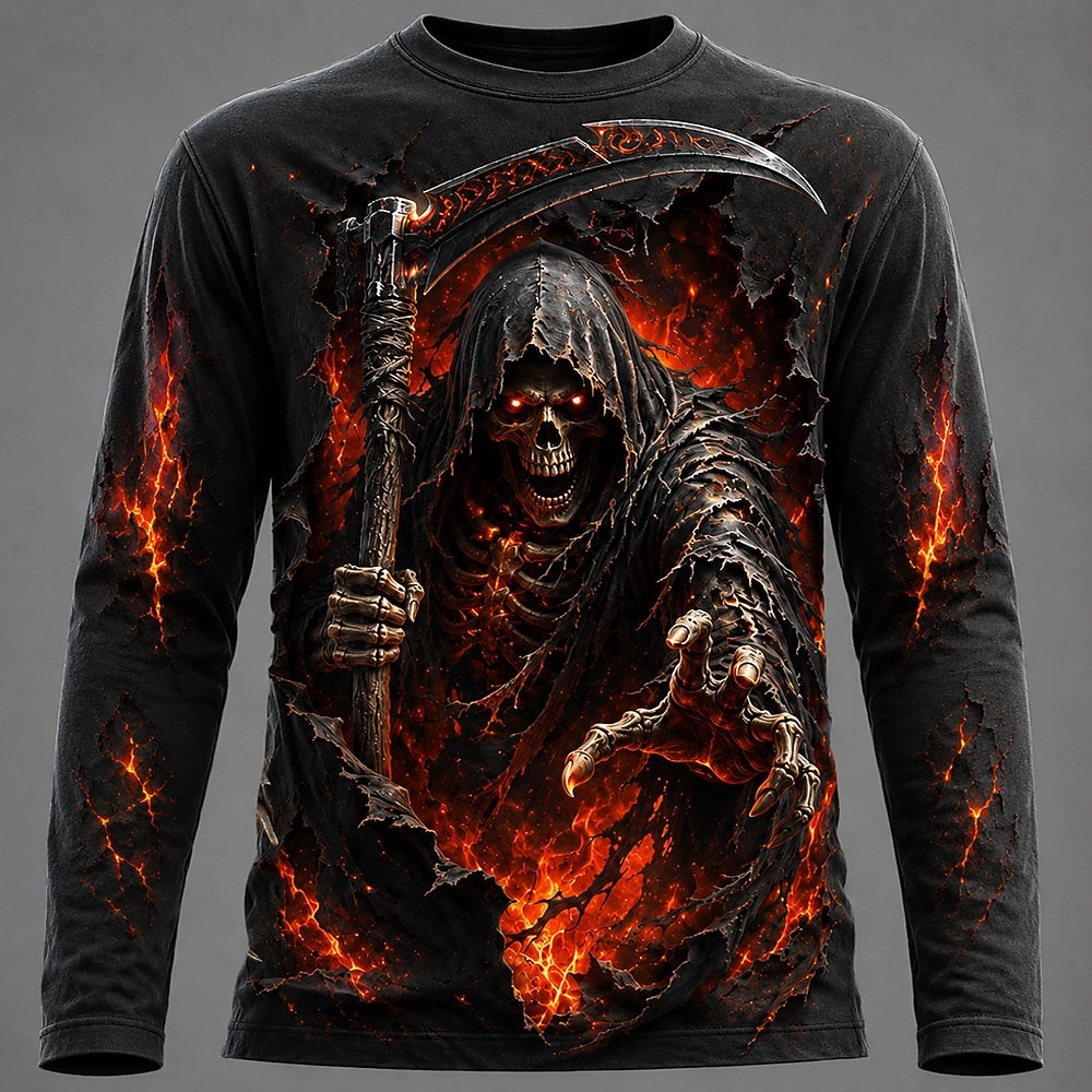Men'S Fashion Trends 2025 - Kaos Pria Halloween dengan Grafis 3D,