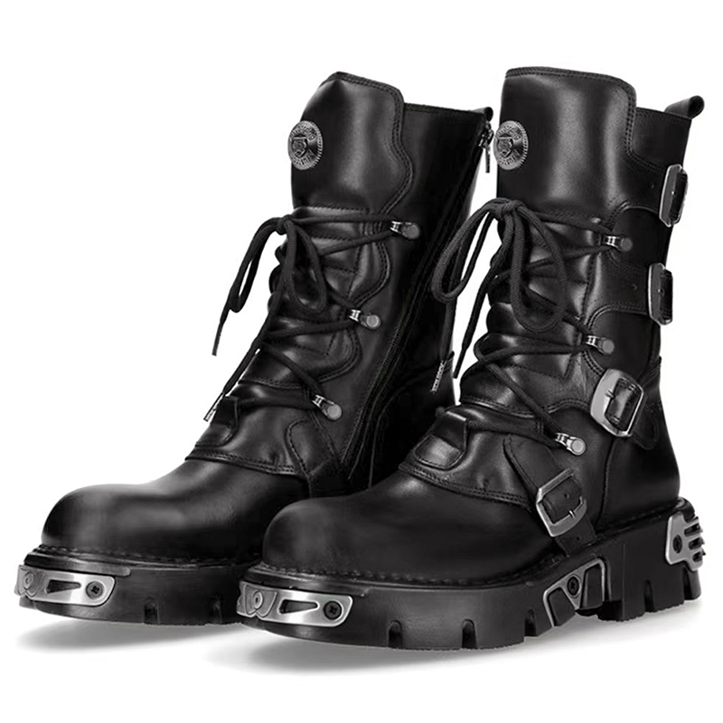 Men'S Fashion News - Sepatu bot motor tinggi gaya punk