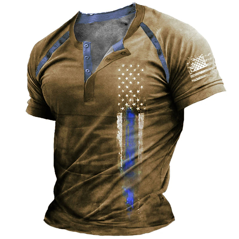 Mens Fashion Style - Kaos Henry Pria Motif Bendera Amerika