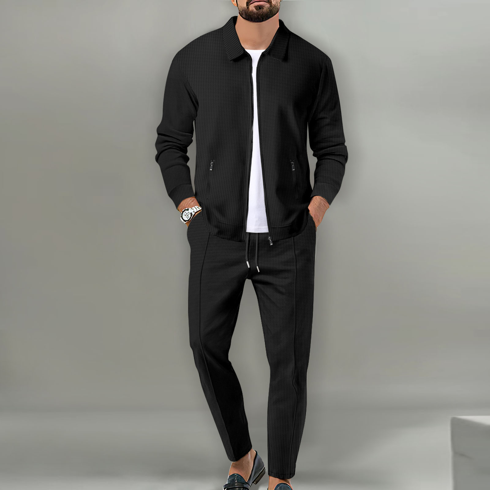Knitted Cardigan Men - Set jaket musim gugur pria untuk