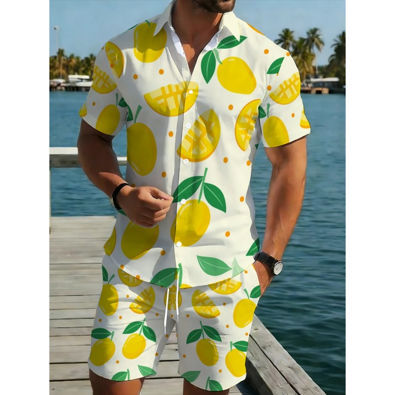 Linen Shirt Summer - Setelan Kemeja Lengan Pendek dan Celana