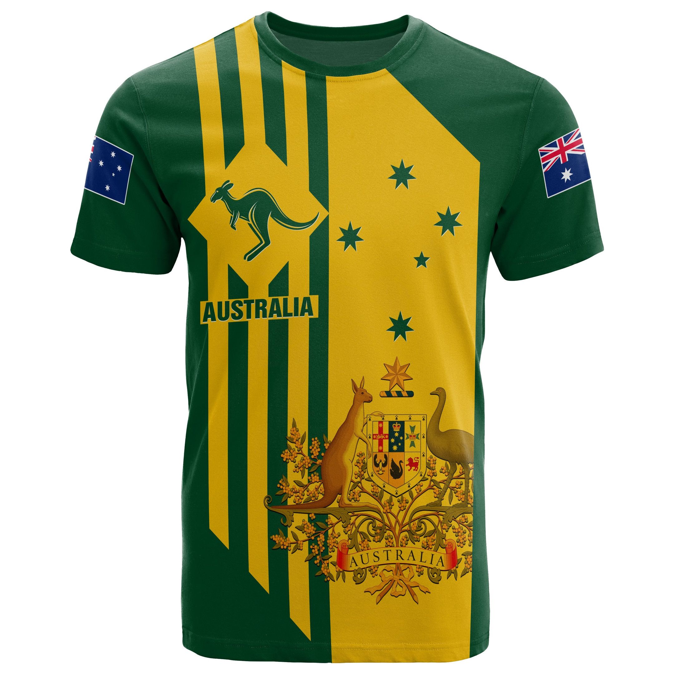 Mens Fashion Australia - Kaos Oblong Pria Motif Bendera Australia,