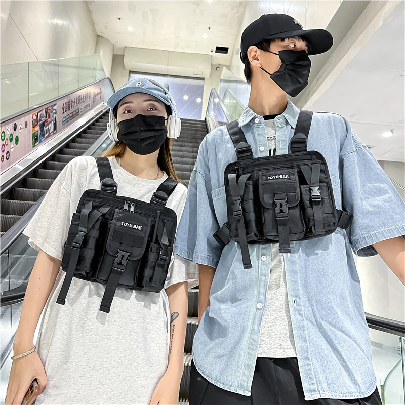Tactical Vest Men - Tas Dada Streetwear Hip-hop Wanita 2025New