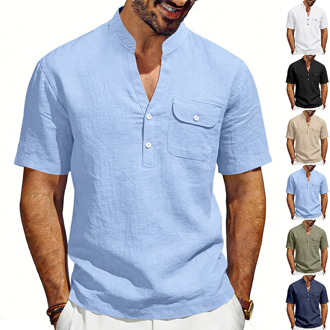 Linen Shirt Summer - Kemeja linen musim panas pria lengan