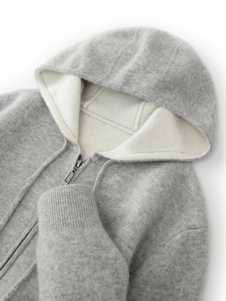 Knitted Cardigan Men - Sweter kasmir bertudung untuk pria, pakaian