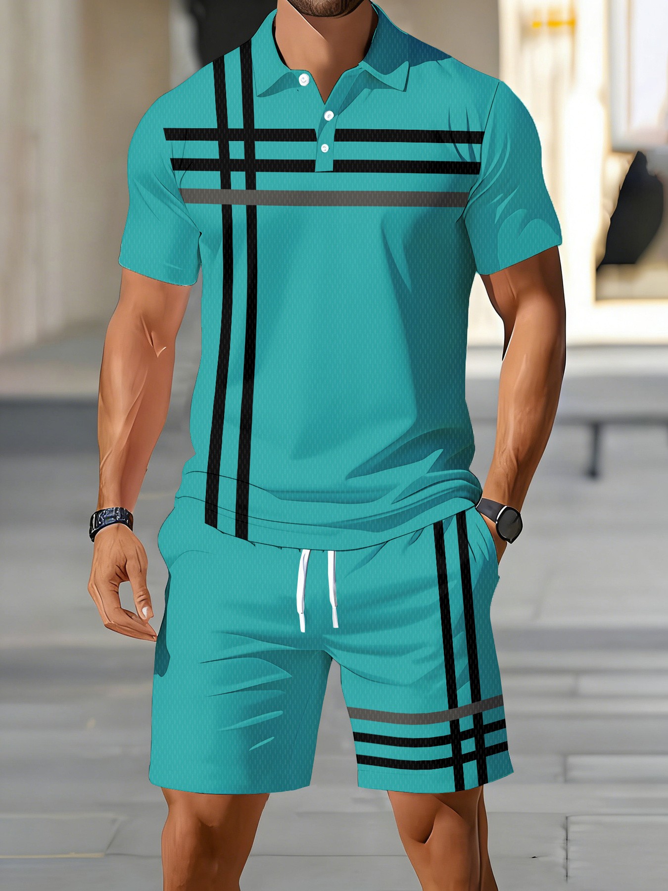 Men'S Fashion Polo - Set Kaos Polo Pria Amerika Musim