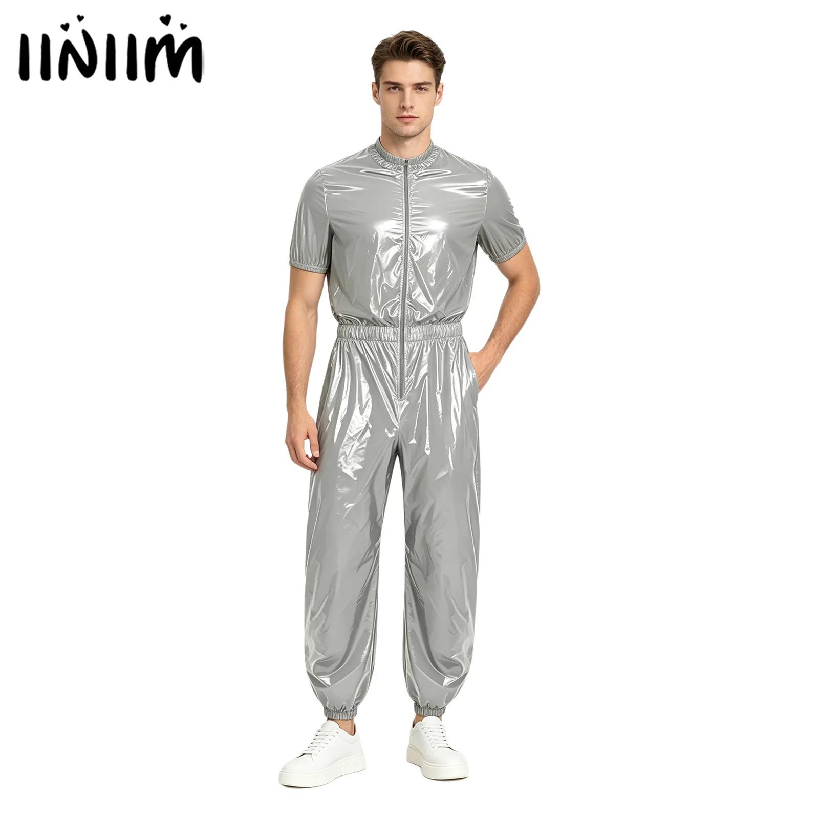Mens Fashion Zip Up - Jumpsuit Unitard Satu Potong Tahan Air