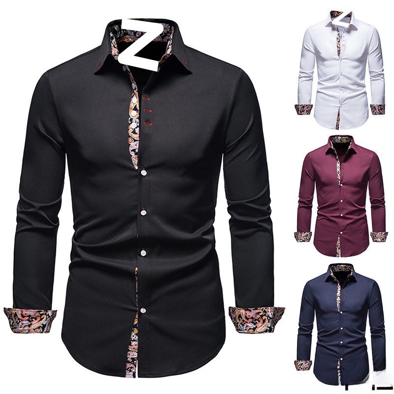 Dress Shirt Non-Iron - Kemeja Pria Lengan Panjang Motif Paisley