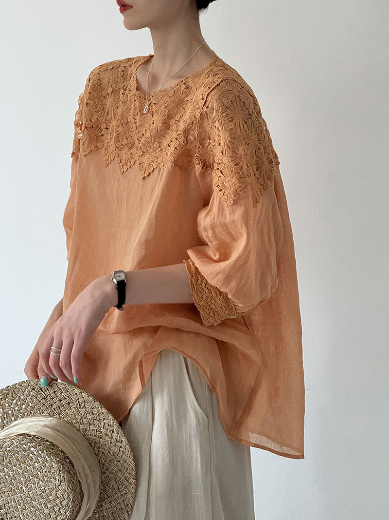 Blus Linen 100% Musim Panas Wa - Linen Shirt Summer ulasan dan harga