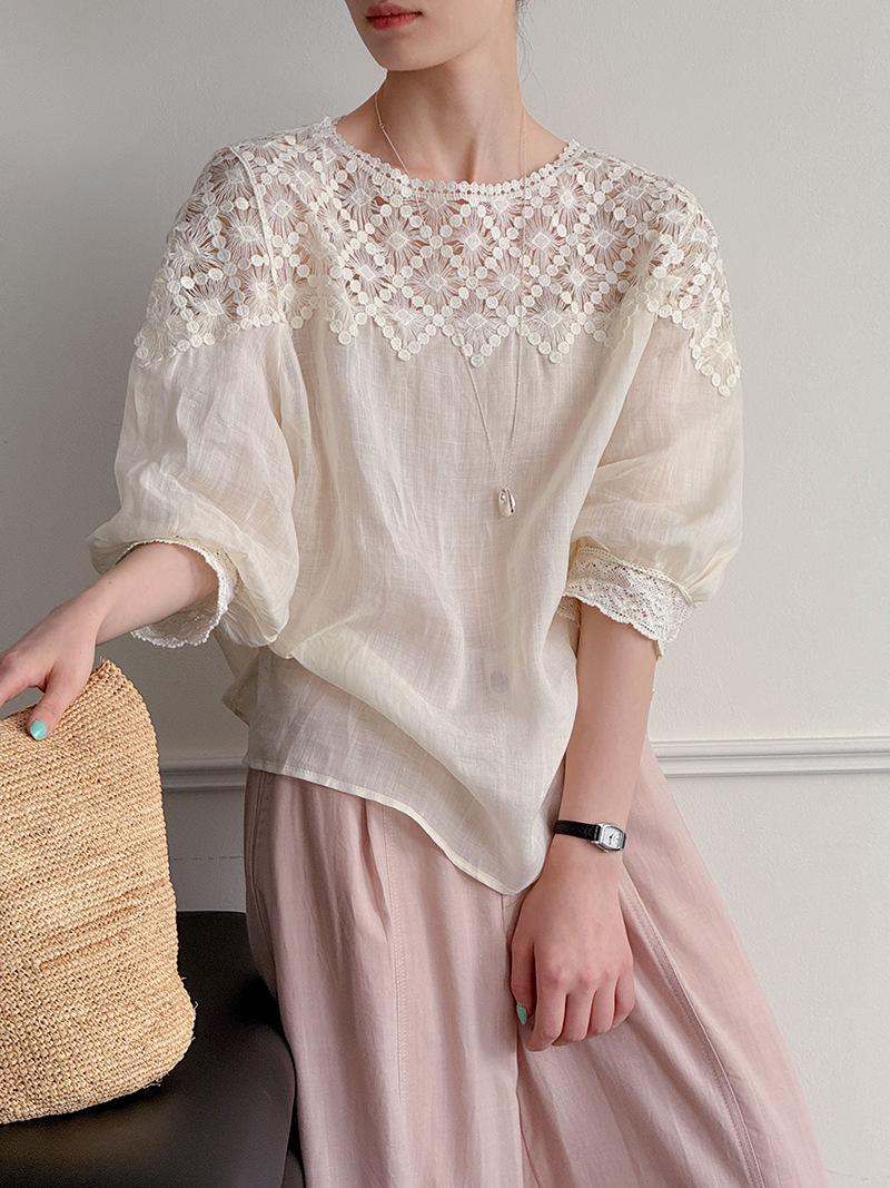 Blus Linen 100% Musim Panas Wa - Linen Shirt Summer ulasan dan harga