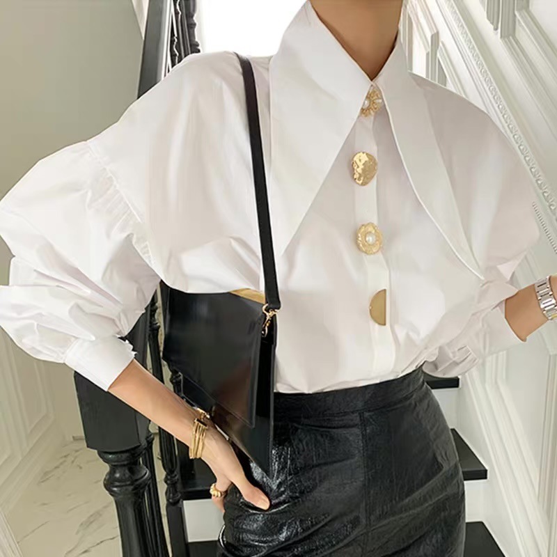 Kemeja Wanita Mutiara Putih El - Men Fashion Korean Style ulasan dan harga