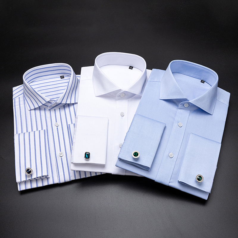 Kemeja Manset Prancis Katun Pr - Dress Shirt Non-Iron ulasan dan harga
