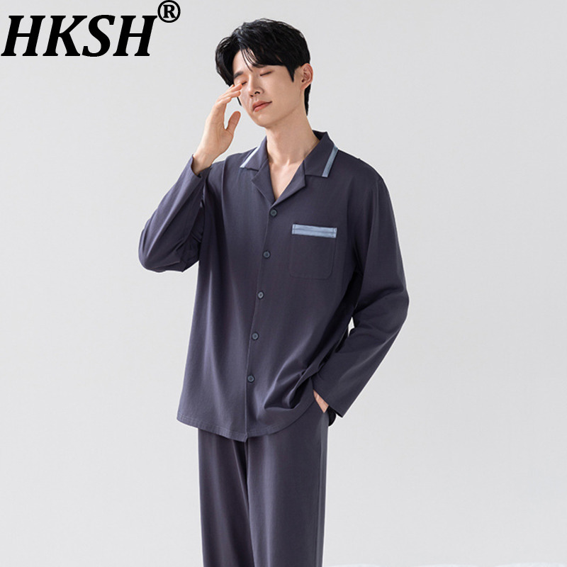 HKSH Setelan Baju Serat Katun  - Mens Fashion Style ulasan dan harga