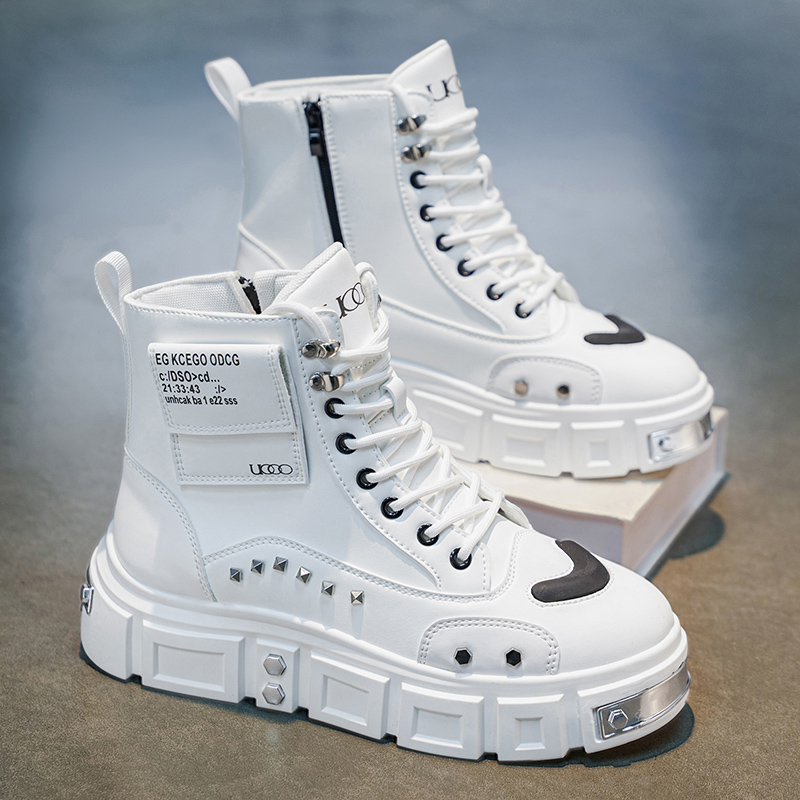 Sepatu Boots Pria High-Top yan - Mens Fashion Zip Up ulasan dan harga