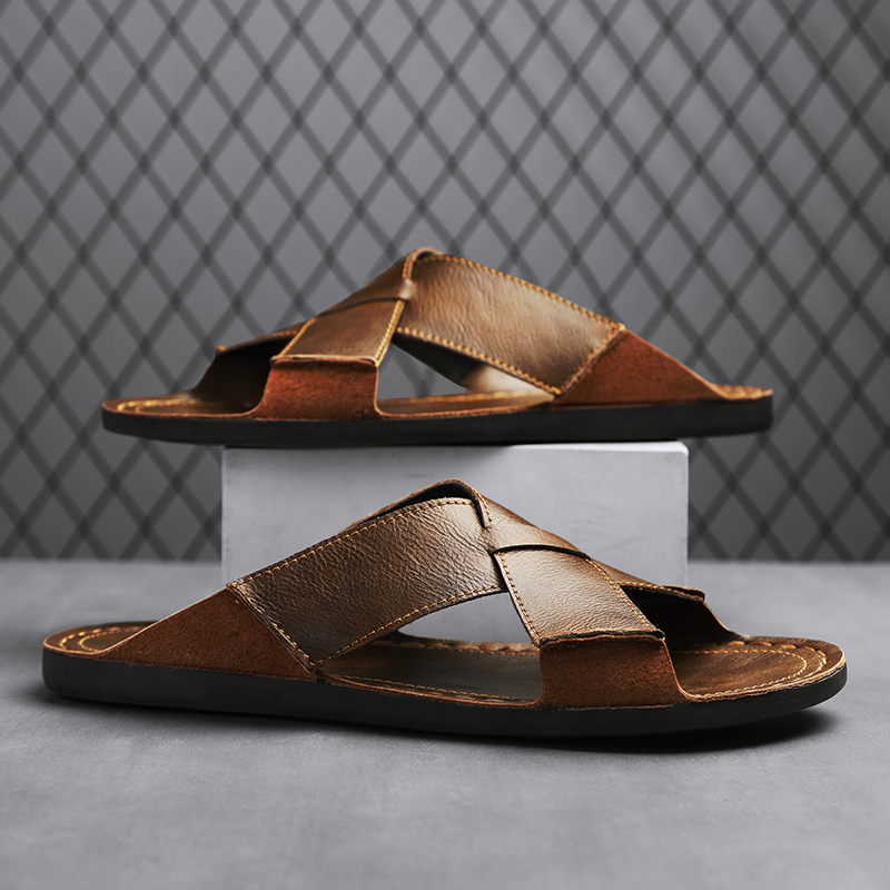 Sandal Pria Kulit Asli Fashion - Men'S Fashion News ulasan dan harga
