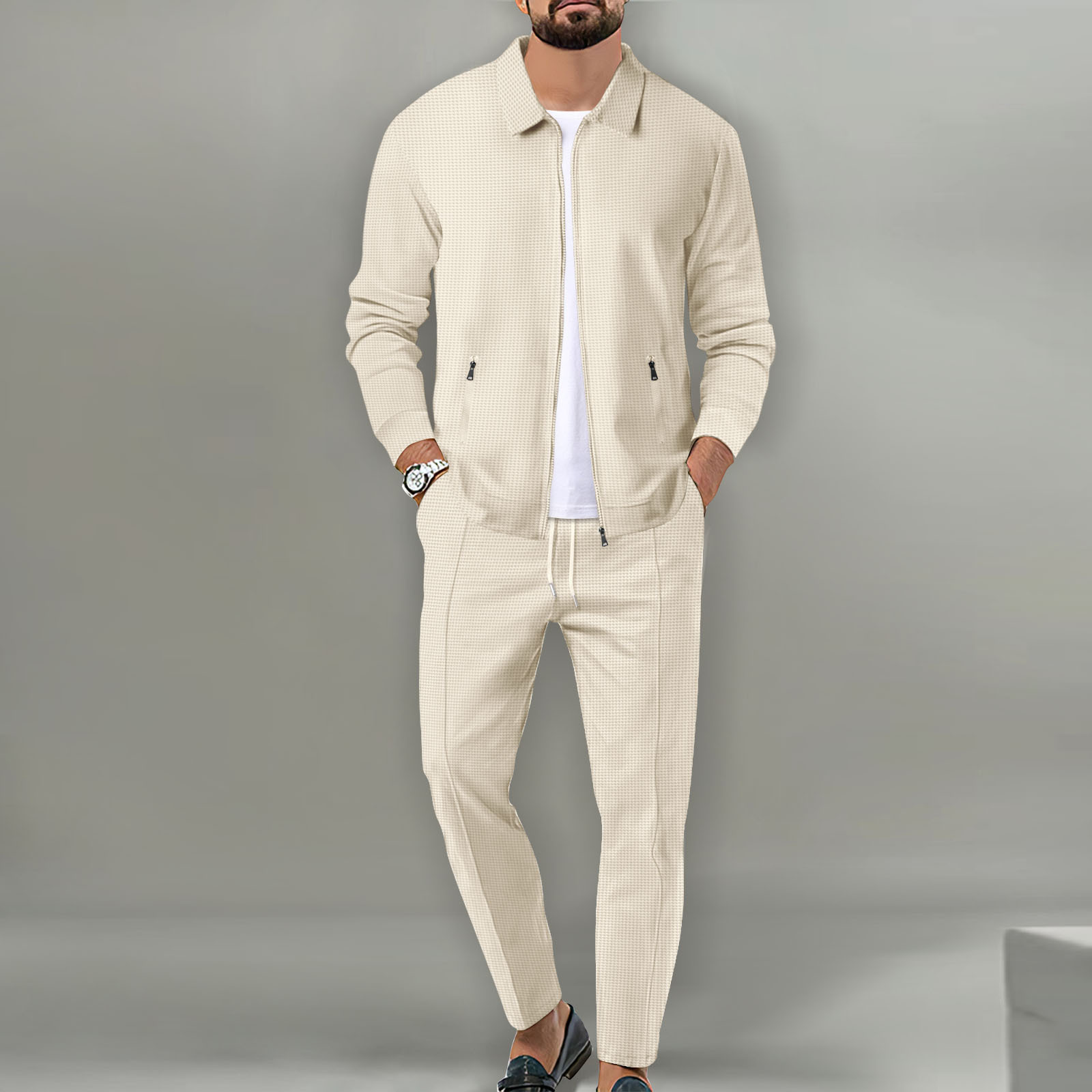 Set jaket musim gugur pria unt - Knitted Cardigan Men ulasan dan harga