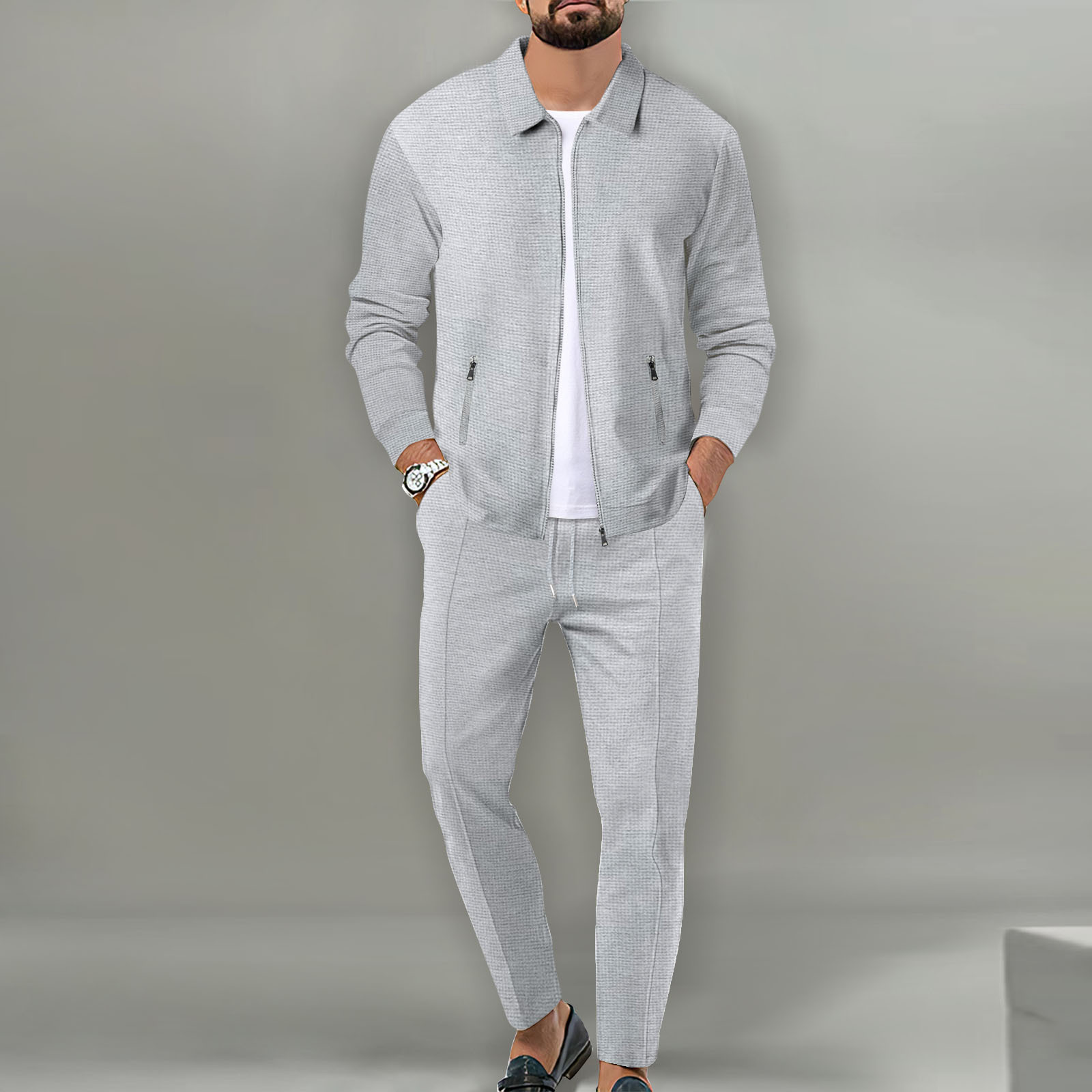 Set jaket musim gugur pria unt - Knitted Cardigan Men ulasan dan harga