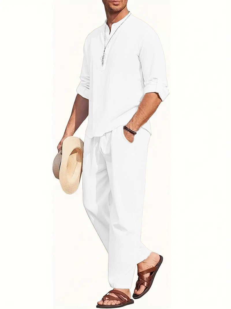 Setelan Jas Linen Putih Pria,  - Linen Shirt Summer ulasan dan harga