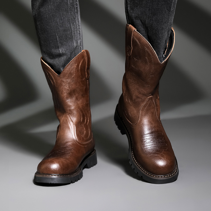 Sepatu Bot Koboi Pria Fashion  - Mens Fashion Zapatos ulasan dan harga