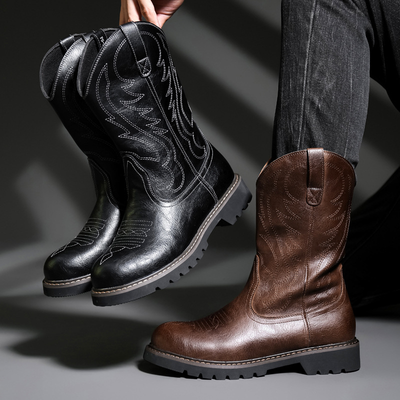 Sepatu Bot Koboi Pria Fashion  - Mens Fashion Zapatos ulasan dan harga