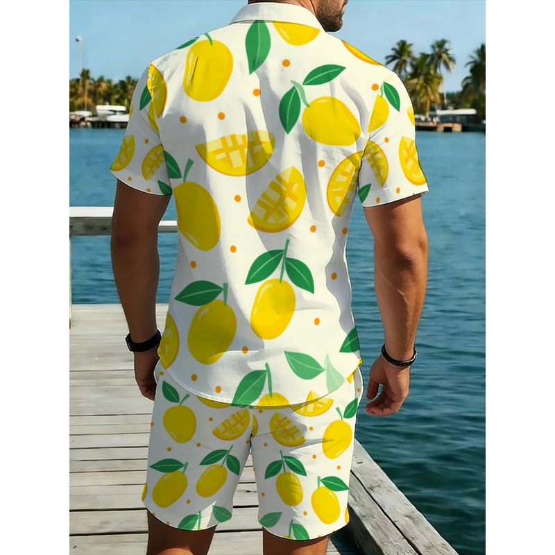 Setelan Kemeja Lengan Pendek d - Linen Shirt Summer ulasan dan harga