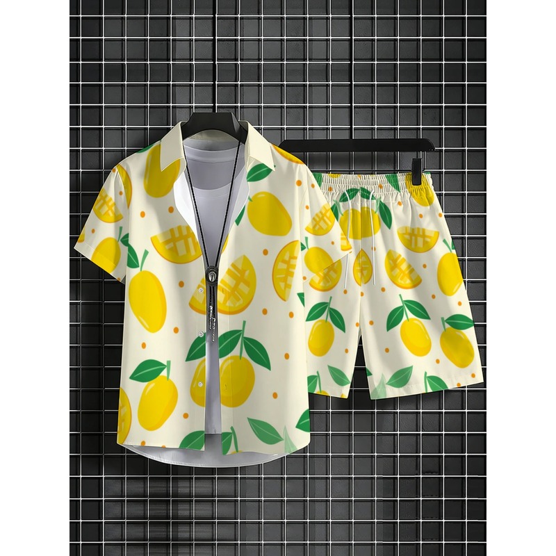 Setelan Kemeja Lengan Pendek d - Linen Shirt Summer ulasan dan harga