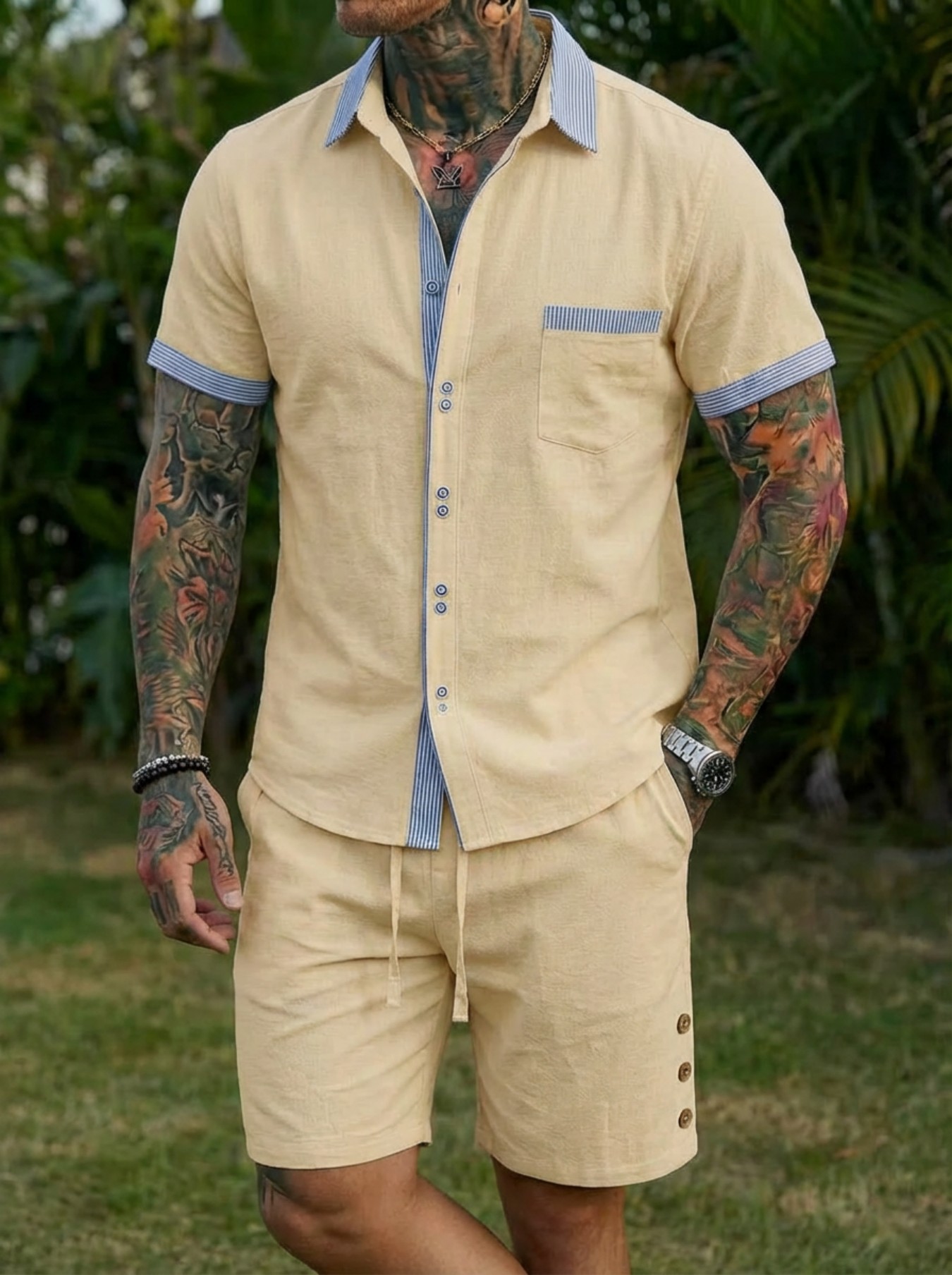Set Kemeja Gaya Kuba Pria Musi - Linen Shirt Summer ulasan dan harga