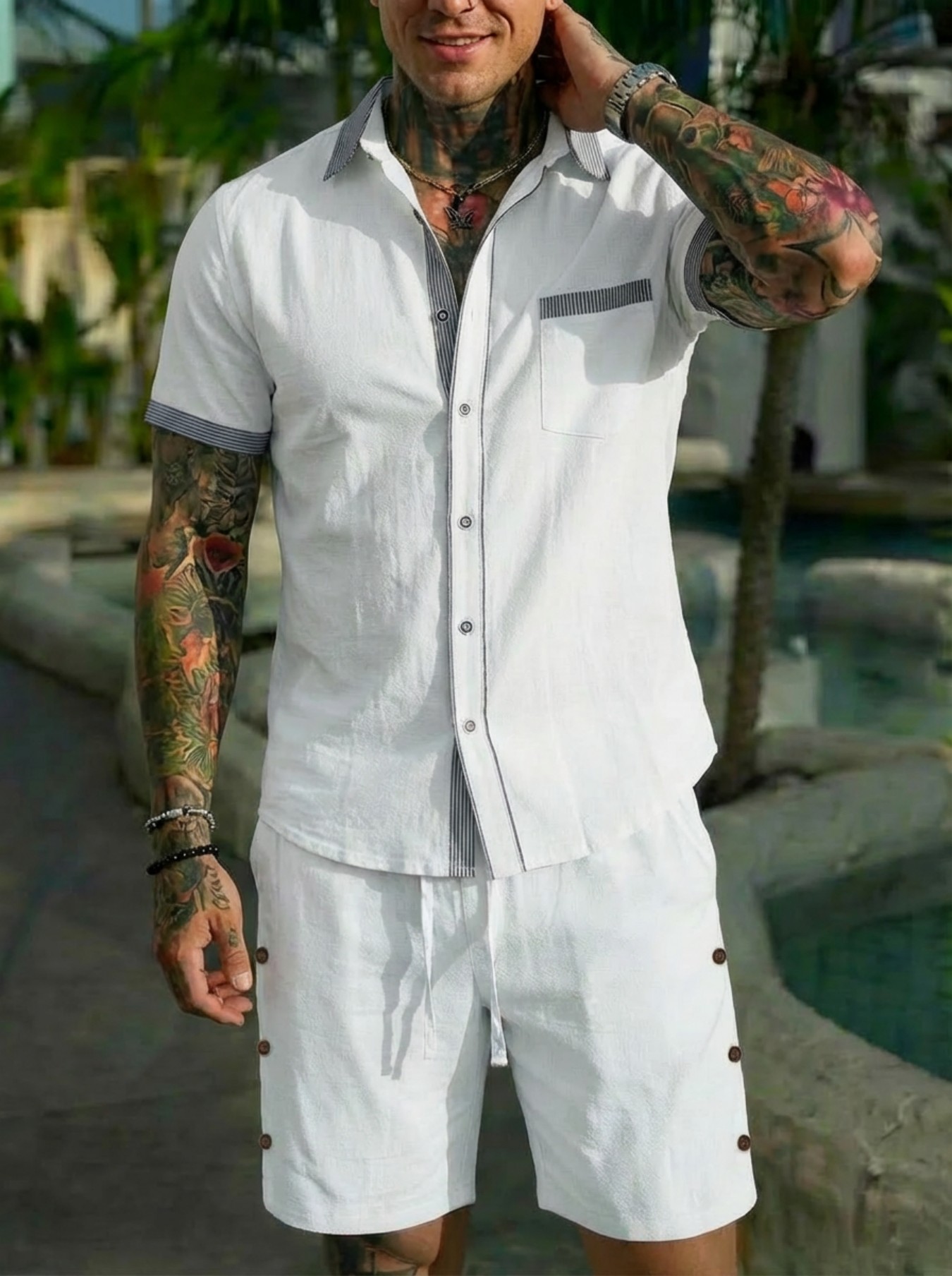 Set Kemeja Gaya Kuba Pria Musi - Linen Shirt Summer ulasan dan harga