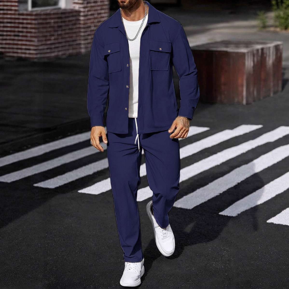 Setelan Dua Potong Pakaian Ola - Knitted Cardigan Men ulasan dan harga