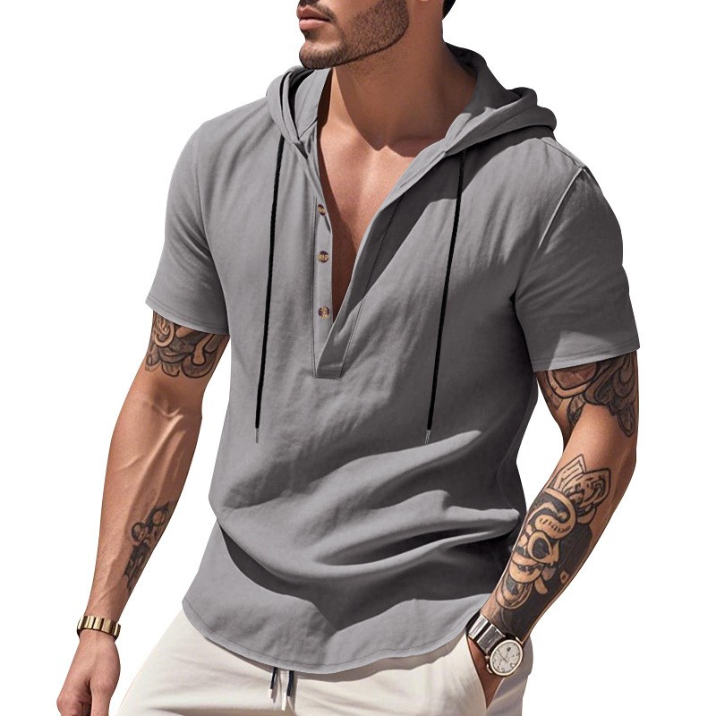 Kemeja Linen Kasual Biru Muda  - Linen Shirt Summer ulasan dan harga