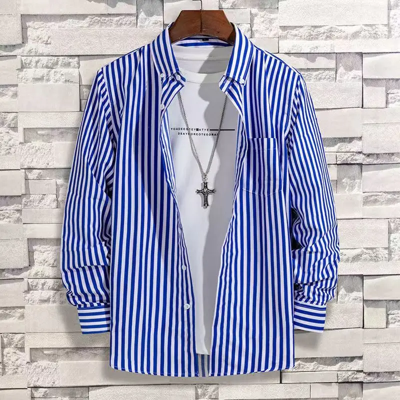Kemeja lengan panjang bergaris - Dress Shirt Non-Iron ulasan dan harga