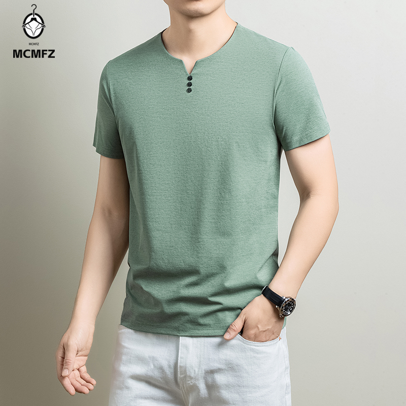 Kaos Henley Pria Basic Bahan K - Men'S Fashion Trends 2025 ulasan dan harga