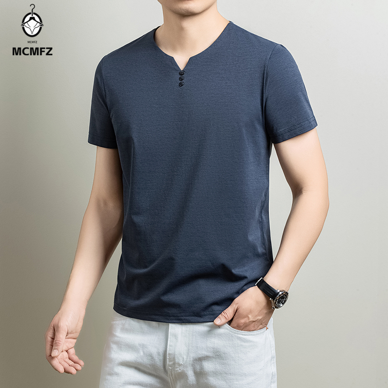 Kaos Henley Pria Basic Bahan K - Men'S Fashion Trends 2025 ulasan dan harga