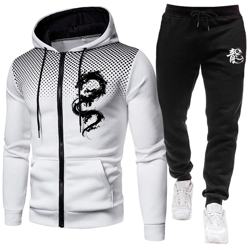 Setelan Pria Motif Naga Paris, - Mens Fashion Zip Up ulasan dan harga