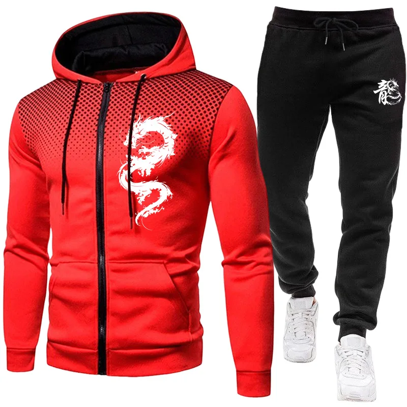 Setelan Pria Motif Naga Paris, - Mens Fashion Zip Up ulasan dan harga