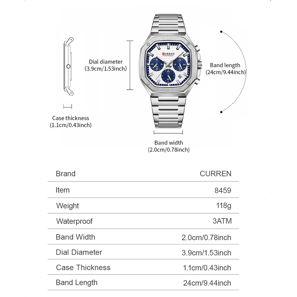 CURREN Jam Tangan Chrono Perse - Mens Fashion Watch ulasan dan harga