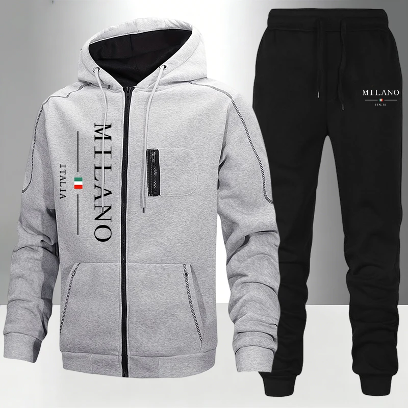 Setelan Pria Italia/Mantel/Cel - Mens Fashion Zip Up ulasan dan harga