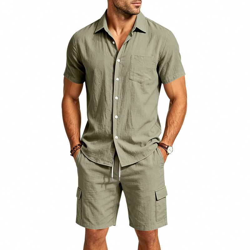 Setelan Linen Amerika Musim Pa - Linen Shirt Summer ulasan dan harga