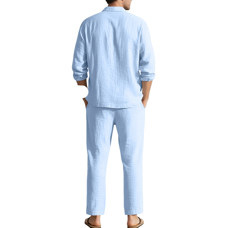 Set Kasual Linen Musim Semi Mu - Linen Shirt Summer ulasan dan harga
